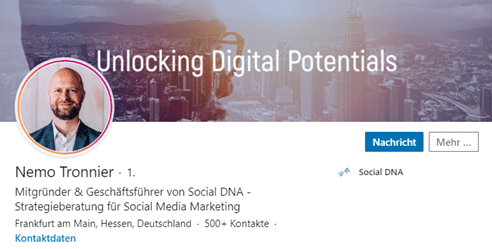 LinkedIn Profil Nemo Tronnier